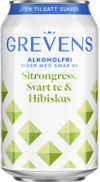 Grevens Alkoholfri Cider - sitrongress, svarte te & hibiskus